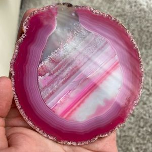 2 Crystal Gemstone Agate Slice Coasters